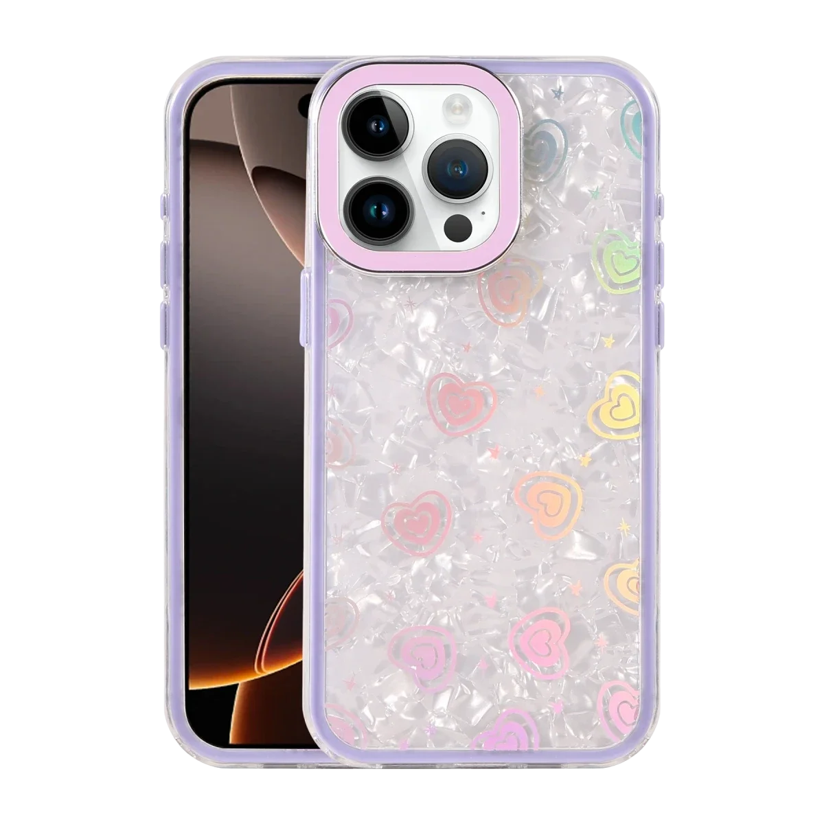 Apple iPhone 15 Pro Max Lumi Desenli Kapak - Mor