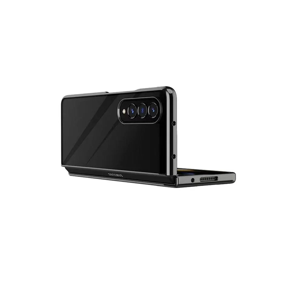 Samsung Galaxy Z Fold 4 Kılıf Fold Element Kapak - Siyah görsel 2