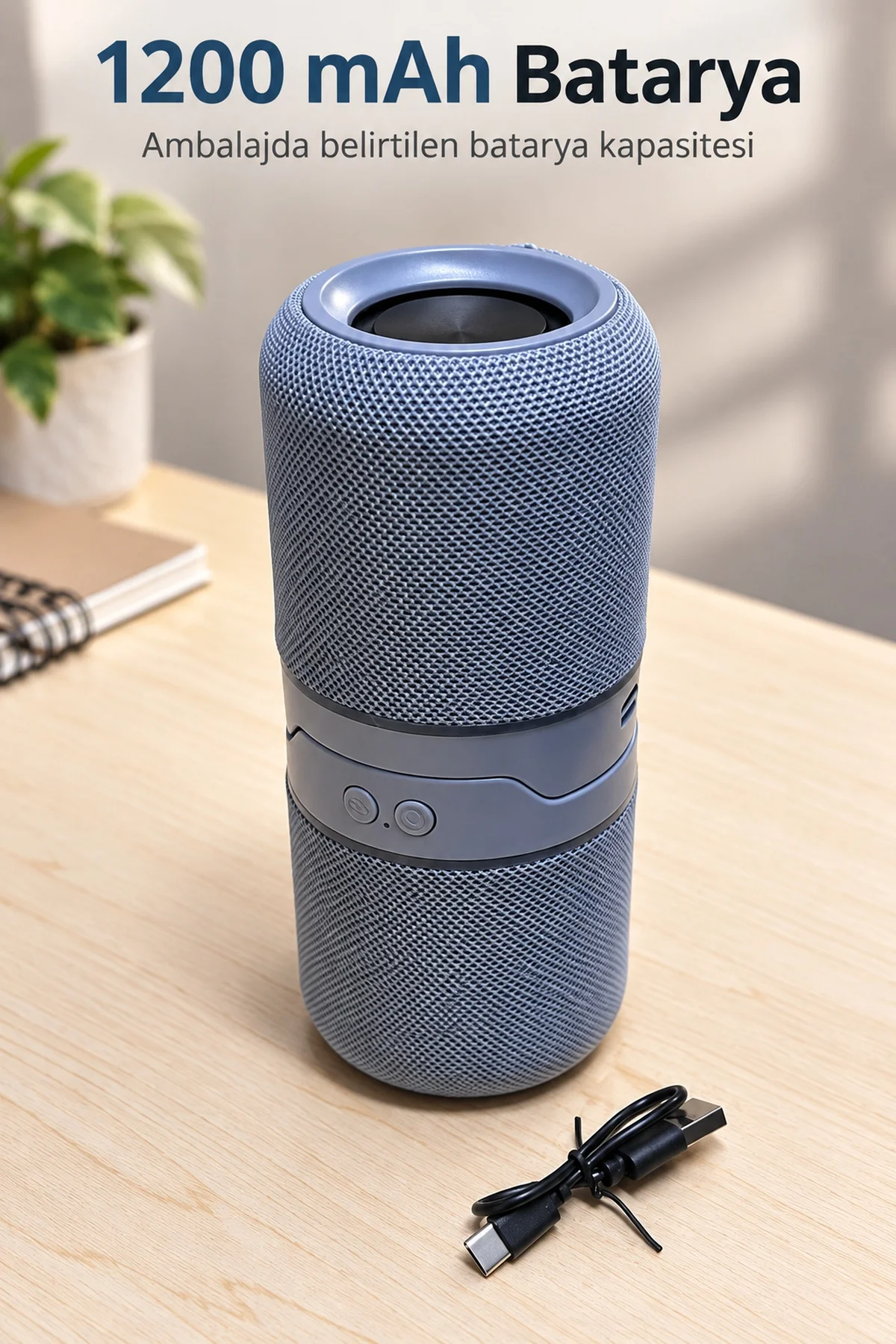 Bluetooth Hoparlör TF Kart Destekli Gri Gövde