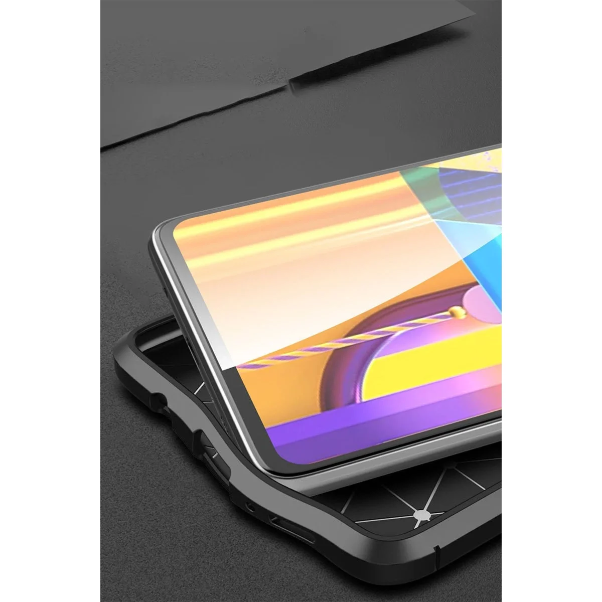 Samsung Galaxy M51 Kılıf Auto Focus Kapak - Kırmızı görsel 3