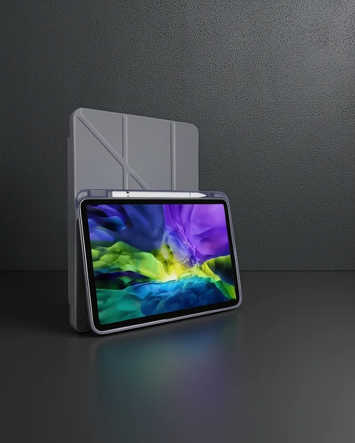 Apple İpad Pro 11 (2024) Kılıf Kalemlikli Mars Tablet Kılıfı - Lavender