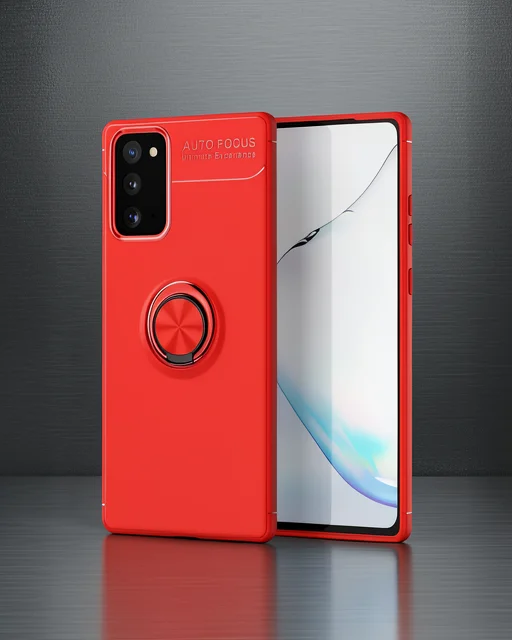 Samsung Galaxy Note 20 Kılıf Range Yüzüklü Silikon - Kırmızı
