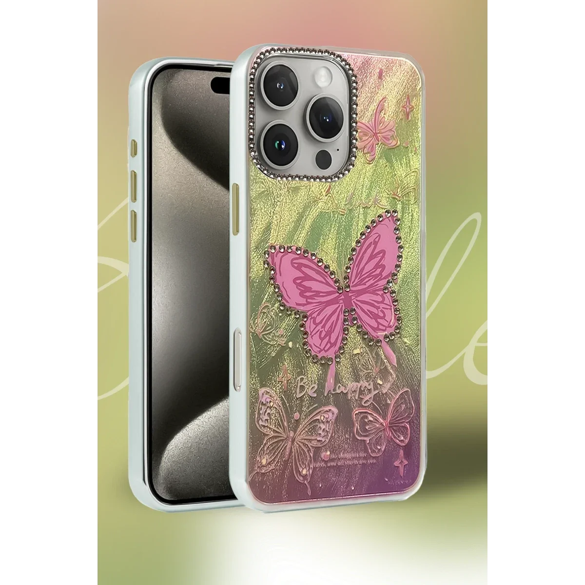 Apple iPhone 15 Pro Max Kılıf Blade Aynalı Desenli Kapak - Desen 6 görsel 2