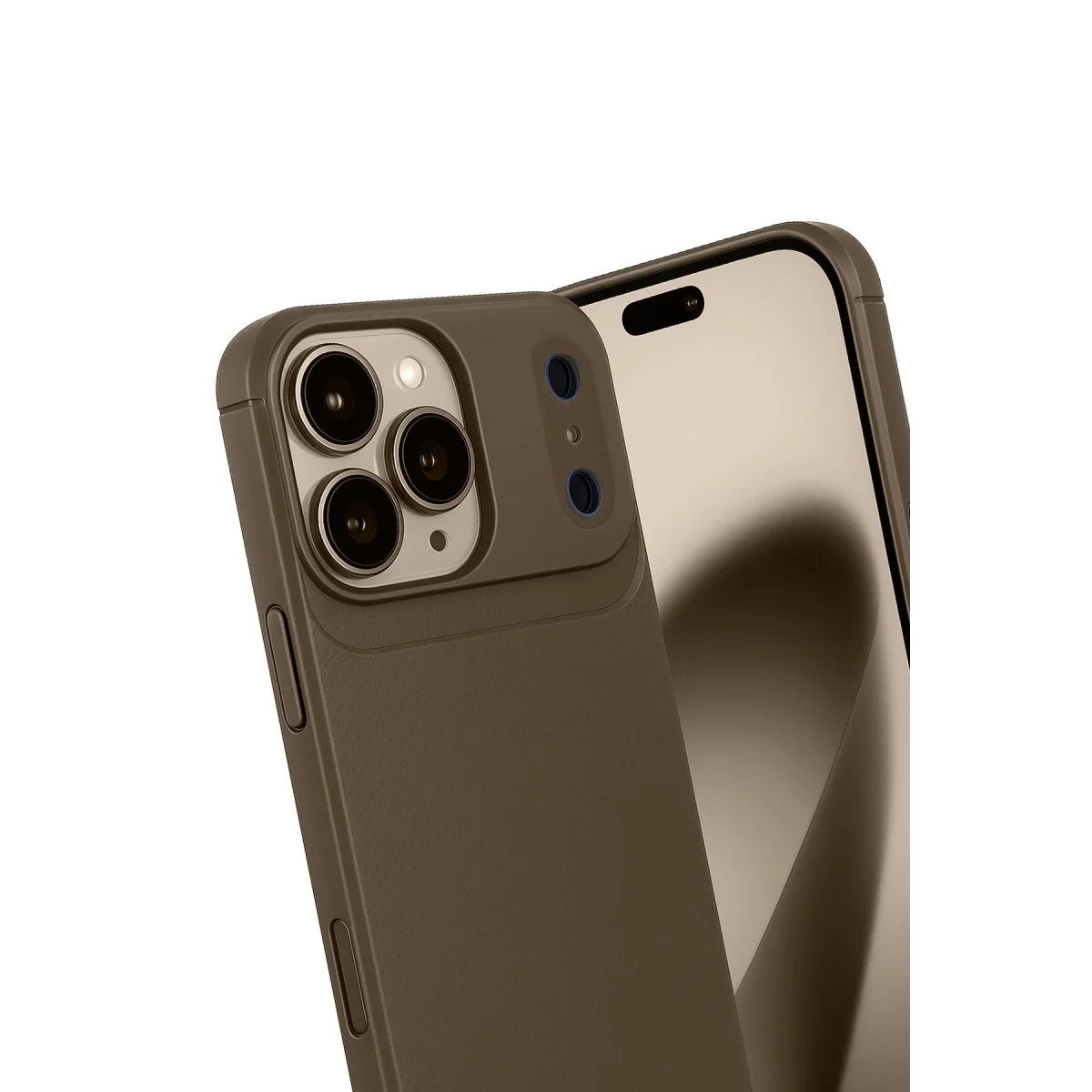 Apple İphone 17 Pro Max Auto Focus Karbon Kapak - Kahverengi görsel 2