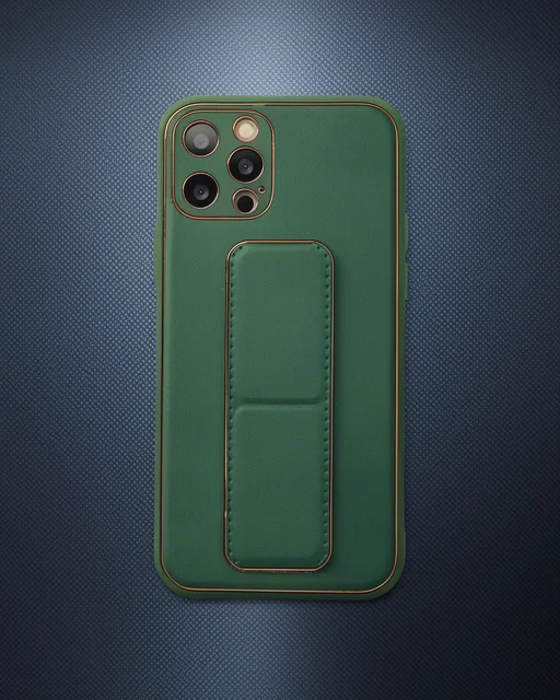 Apple İphone 12 Pro Kılıf Coco Deri Standlı Kapak - Yeşil