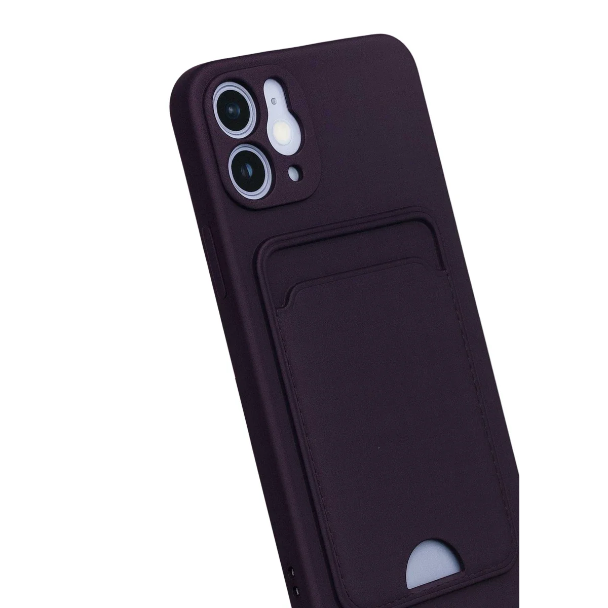 Apple iPhone 12 Kılıf Kelvin Kartvizitli Silikon - Derin Mor görsel 3