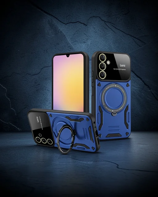 Samsung Galaxy A05s Kılıf Joy Lens Standlı Kapak - Lacivert