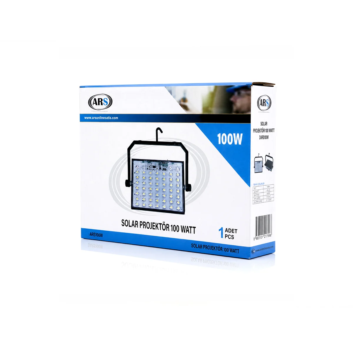 100W Güneş Enerjili LED Işık (Solar) - Dış Mekan & Kamp görsel 4