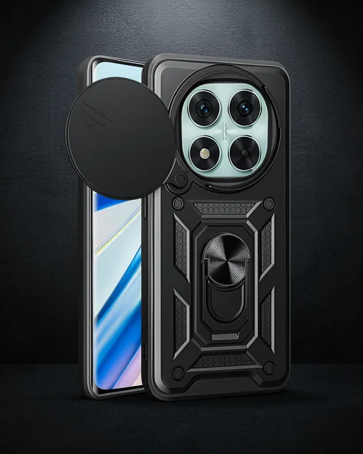 Xiaomi Redmi Note 14 Pro 5g Kılıf Pars Lens Yüzüklü Silikon - Siyah