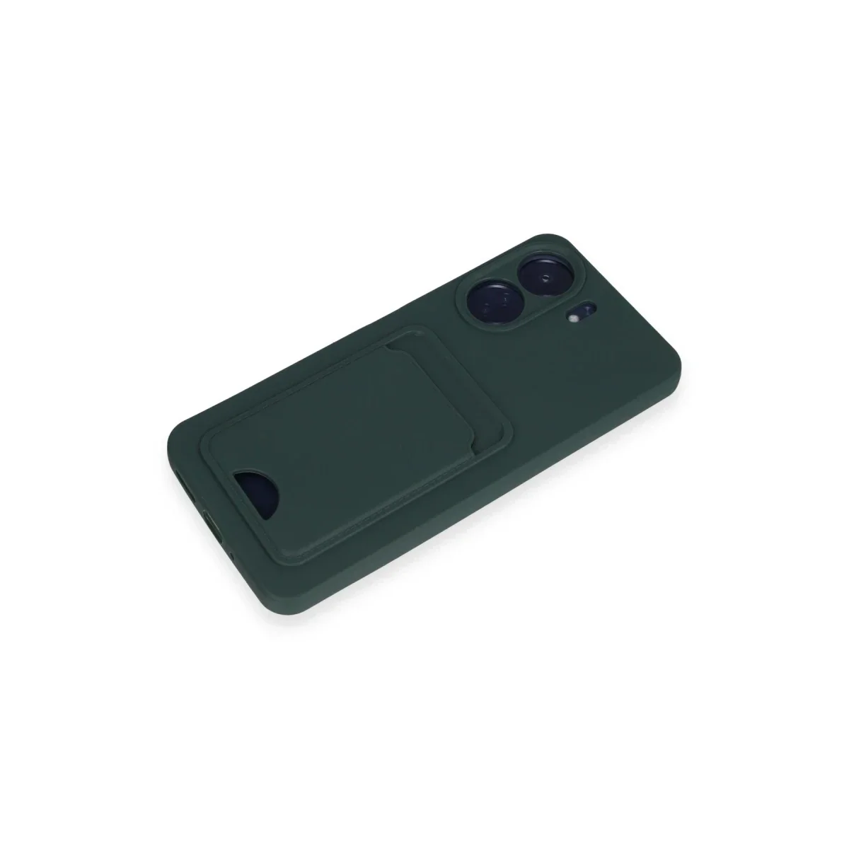 Xiaomi Redmi 13C Kılıf Kelvin Kartvizitli Silikon - Koyu Yeşil görsel 4