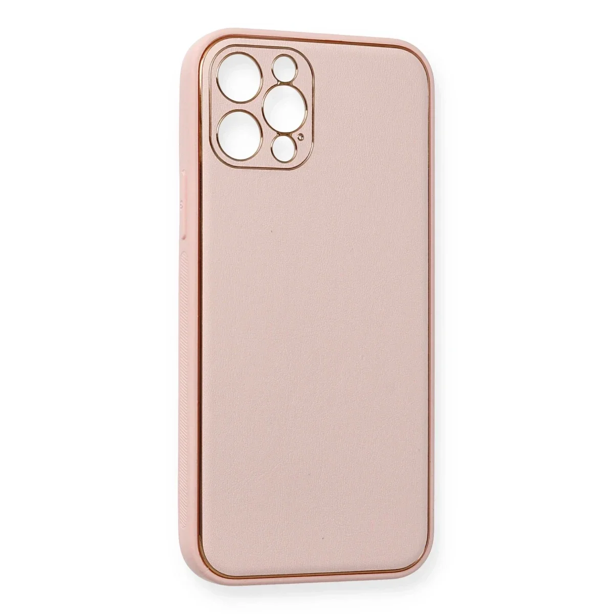 Apple iPhone 12 Pro Kılıf Coco Deri Silikon Kapak - Pembe görsel 2