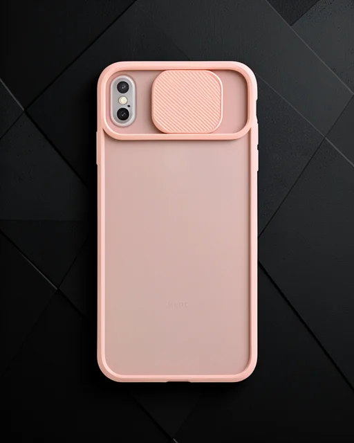 Apple İphone Xs Max Kılıf Palm Buzlu Kamera Sürgülü Silikon - Pembe