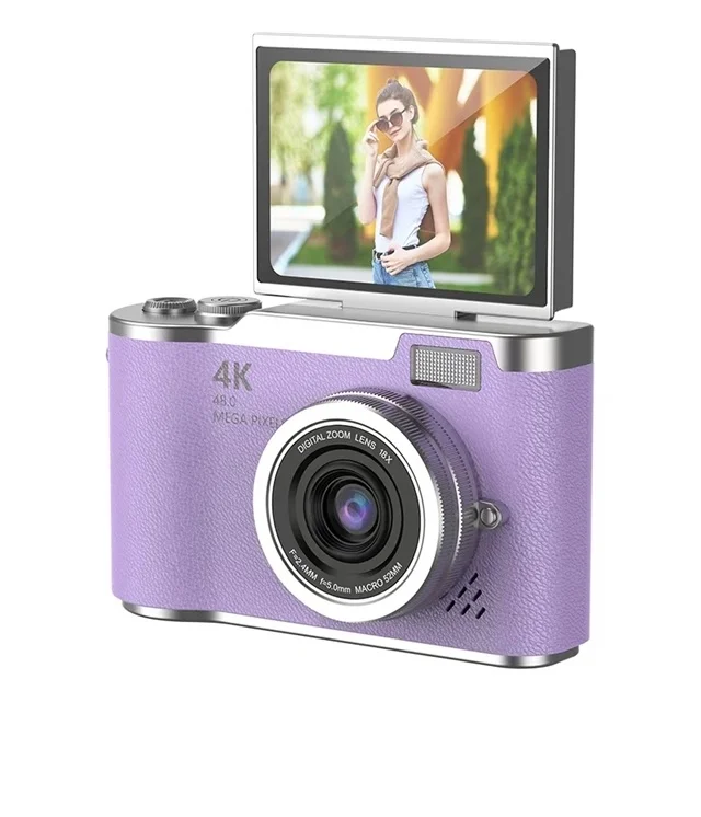 4K Dijital Retro Video Kamera 48MP 18X Zoom Flaşlı (32GB) Kart Dijital Vlog Fotoğraf Makinesi TÜRKÇE