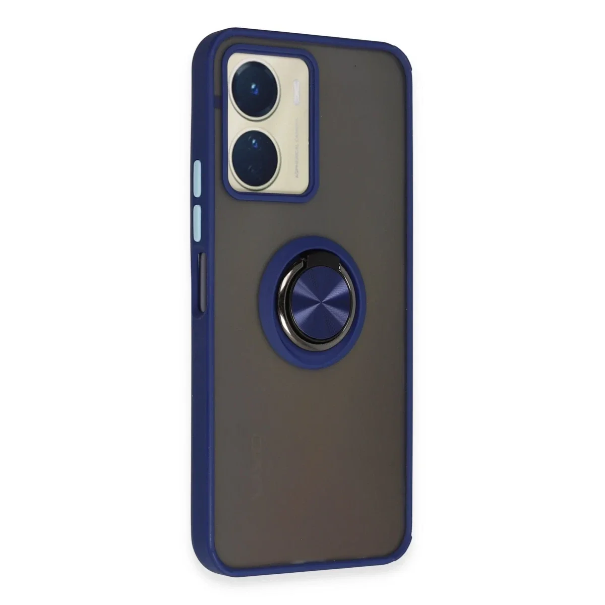 Vivo Y16 Kılıf Montreal Yüzüklü Silikon Kapak - Lacivert görsel 2