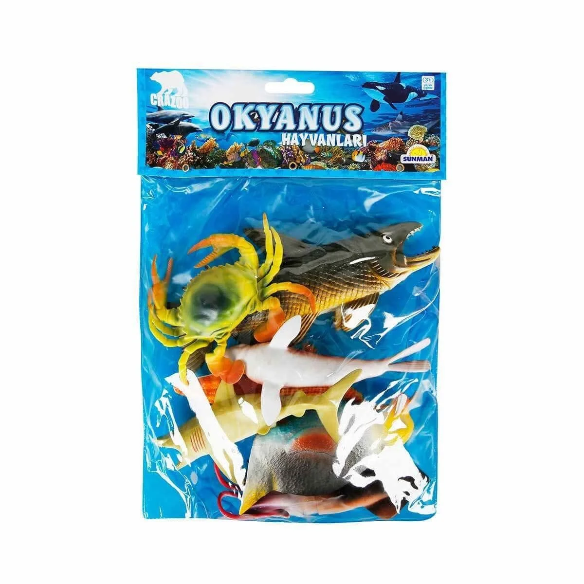 1000713 Okyanus Hayvanları Poşetli 7'li Hayvan Oyun Seti -Sunman görsel 2
