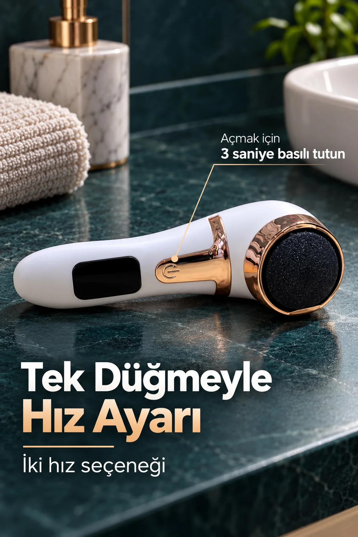 Üç Yedek Diskli Şarjlı Elektrikli Ayak Törpüsü görsel 3