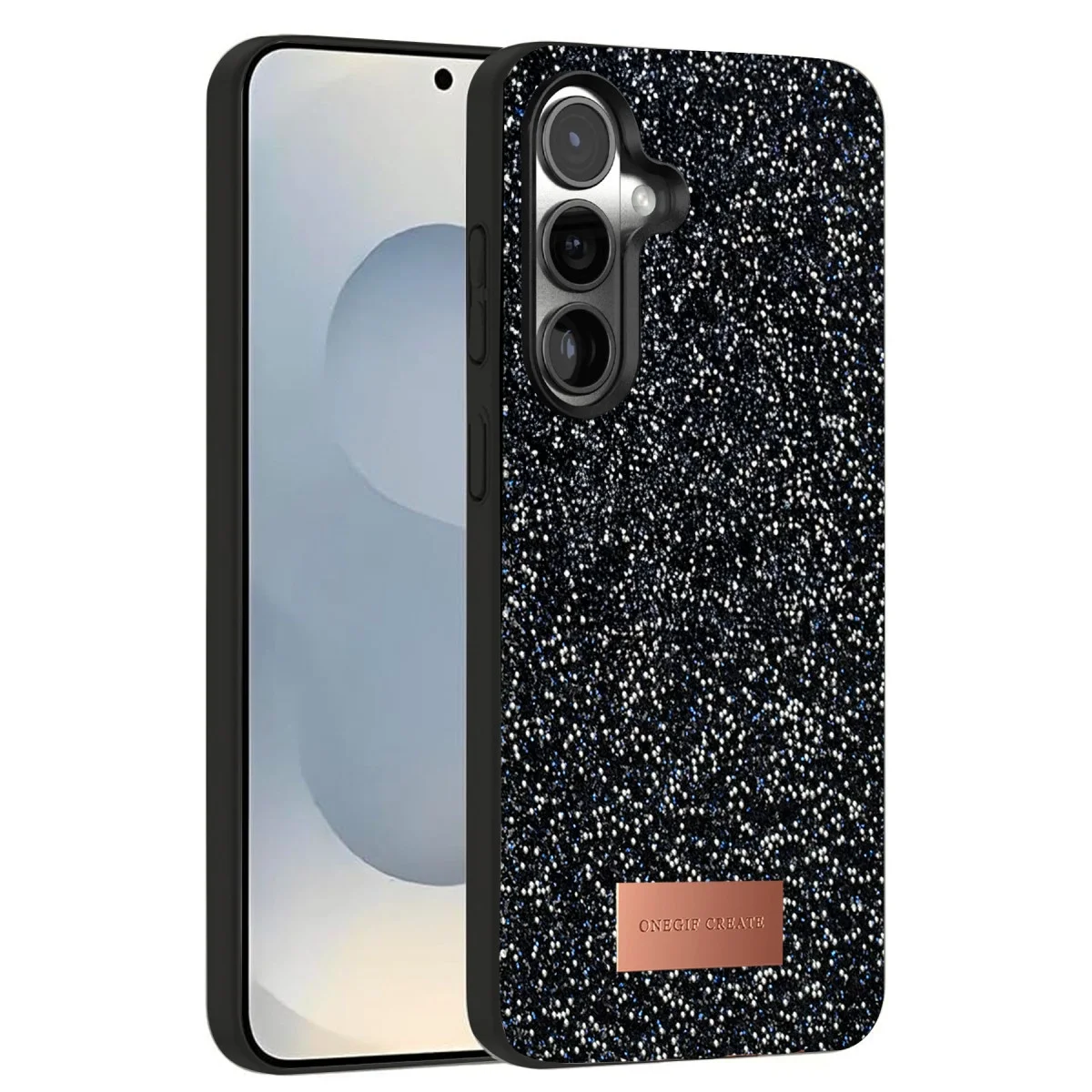 Onegif Samsung Galaxy S25 Plus Bright Simli Kapak - Siyah