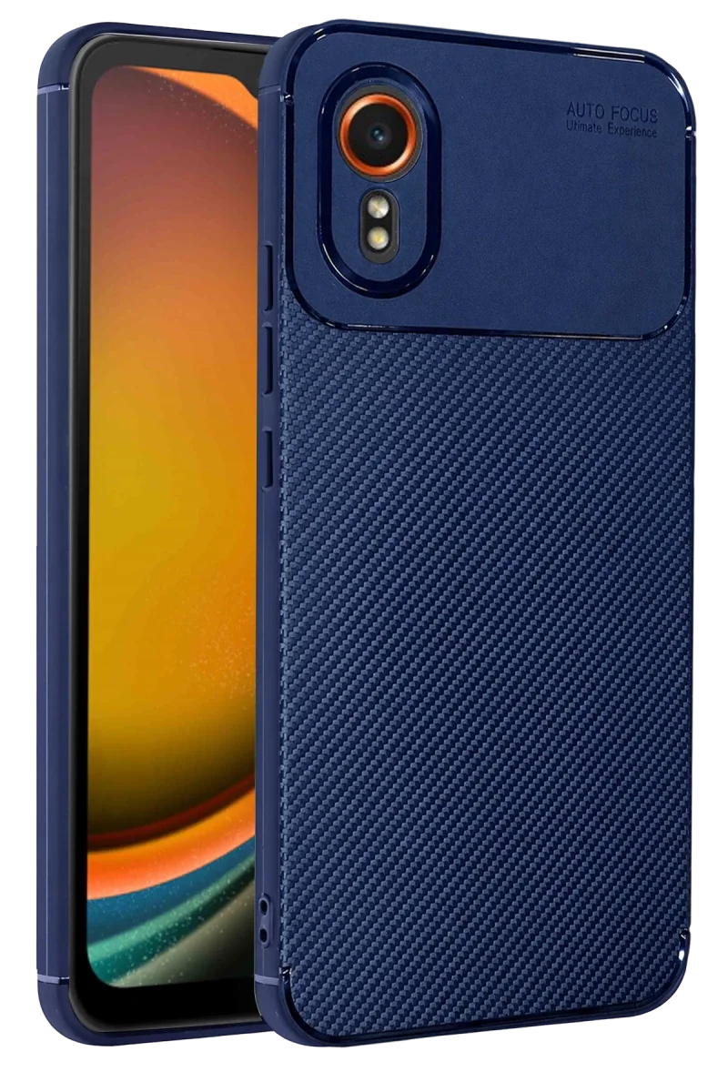 Samsung Galaxy XCover 7 Kılıf Auto Focus Karbon Kapak - Lacivert
