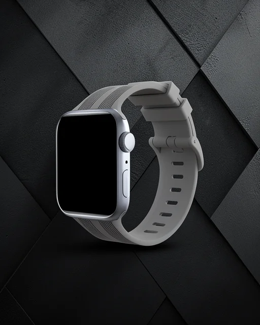 Apple Watch 38mm Kr408 Çizgili Silikon Kordon - Koyu Gri