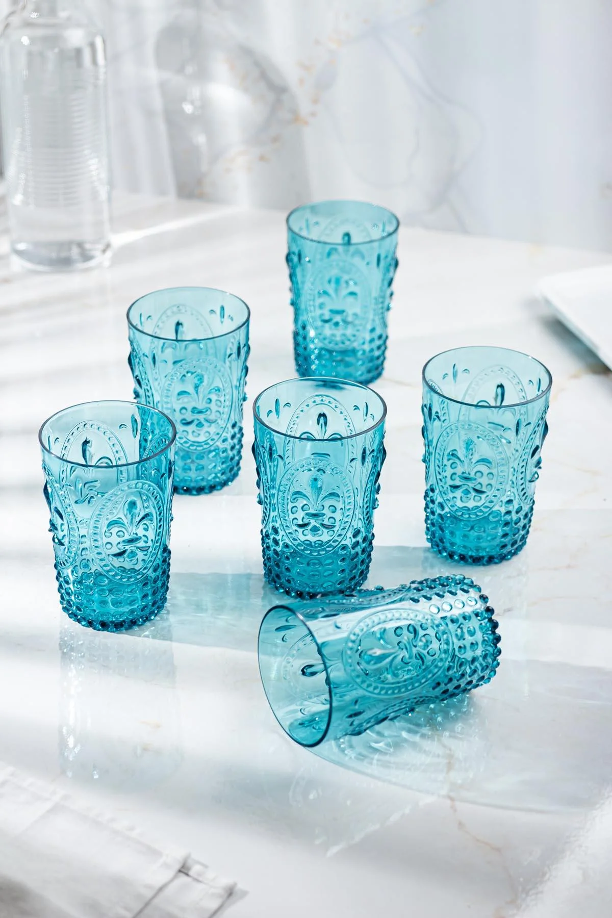 Akrilik Aquamarin Tekli Kısa Bardak & Su Meşrubat Kahve Yanı Bardağı 400 ml ( Cam Değildir ) görsel 4