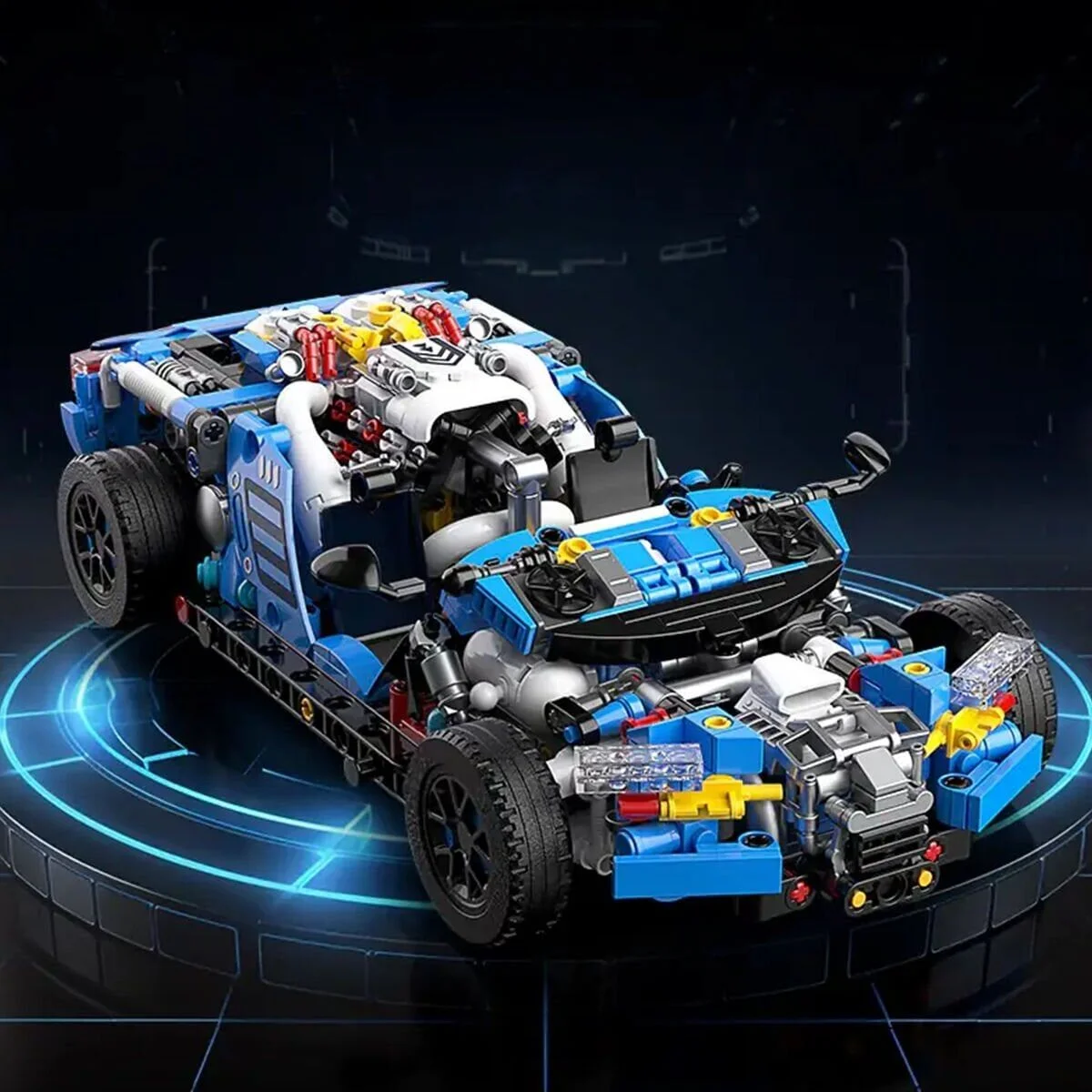 JK8808 Jaki Mekanik Bugatti Model Araba 798 Parça Block Oyuncak görsel 2