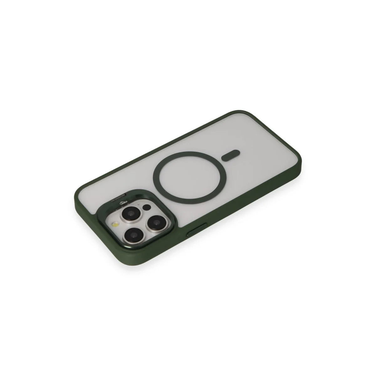 Joko Apple İphone 15 Pro Kılıf Roblox Lens Magsafe Standlı Kapak - Koyu Yeşil görsel 3