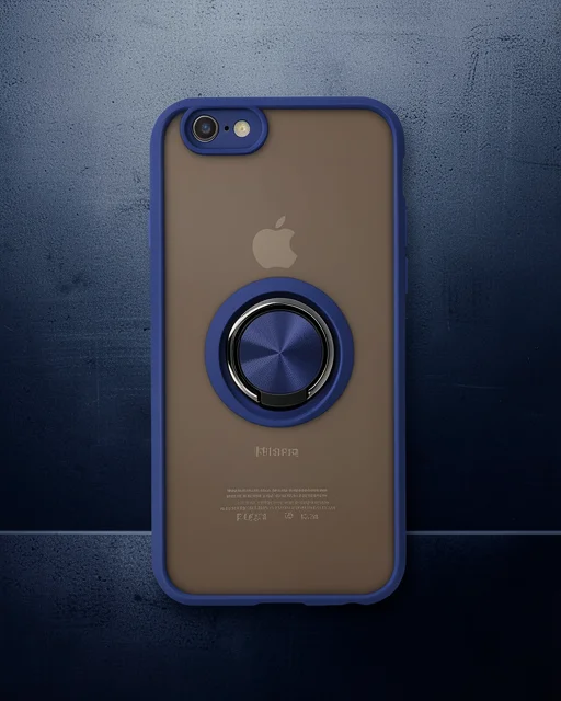 Apple İphone 6 Kılıf Montreal Yüzüklü Silikon Kapak - Lacivert