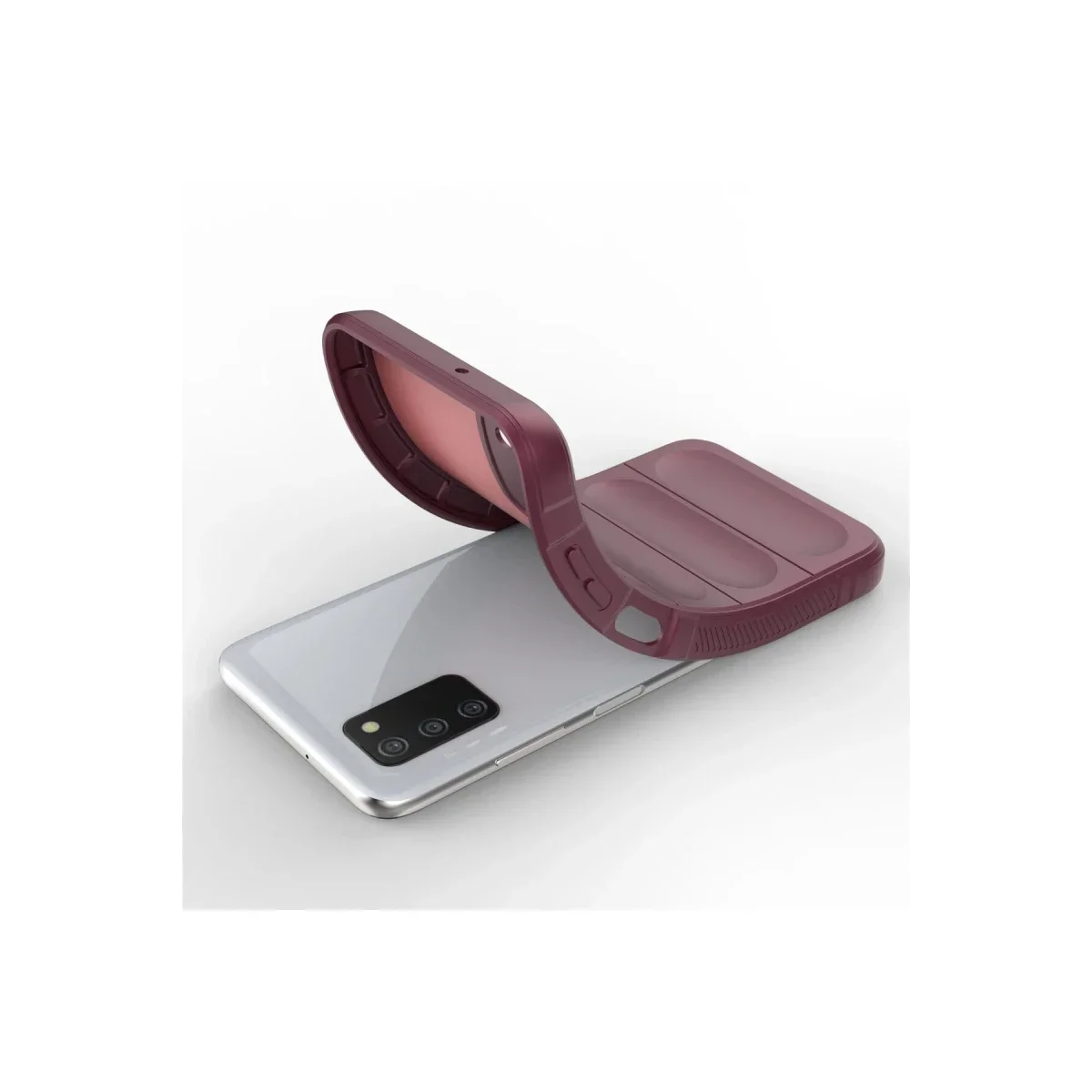Samsung Galaxy A03S Kılıf Optimum Silikon - Bordo görsel 4