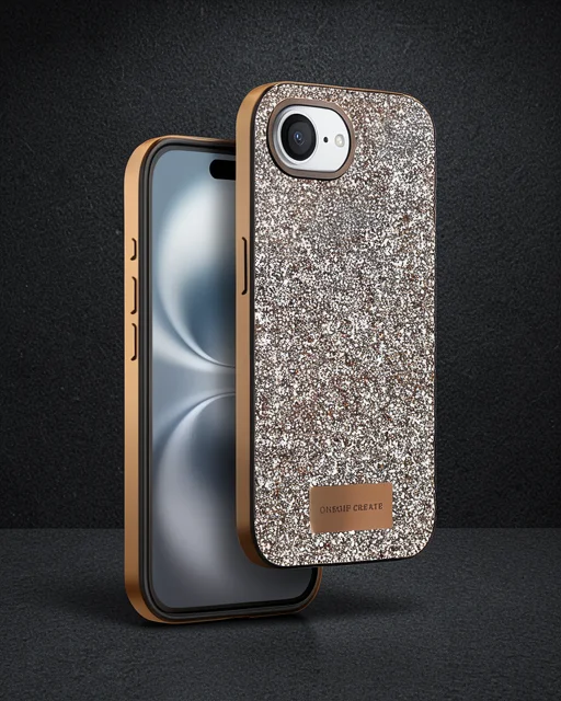 Onegif Apple İphone 16e Bright Simli Kapak - Gold