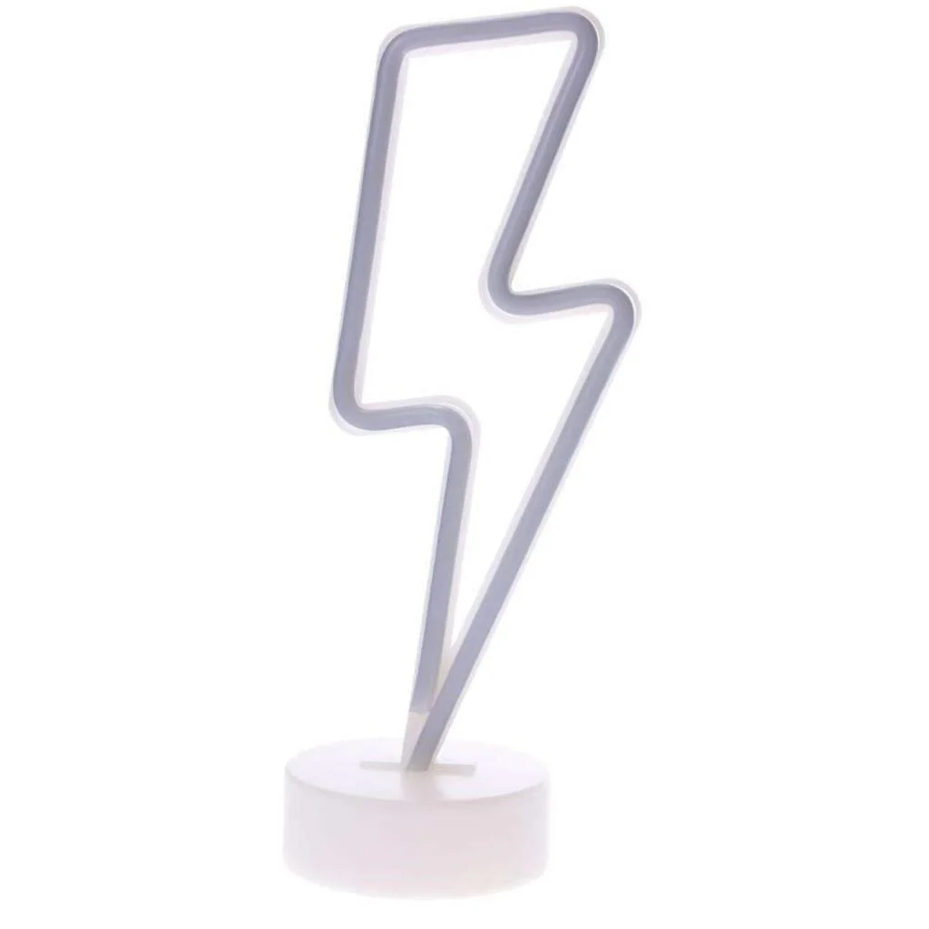 Dekoratif Şimşek Şeklinde Pilli Neon Led Lamba Süs Masa Lambası görsel 3