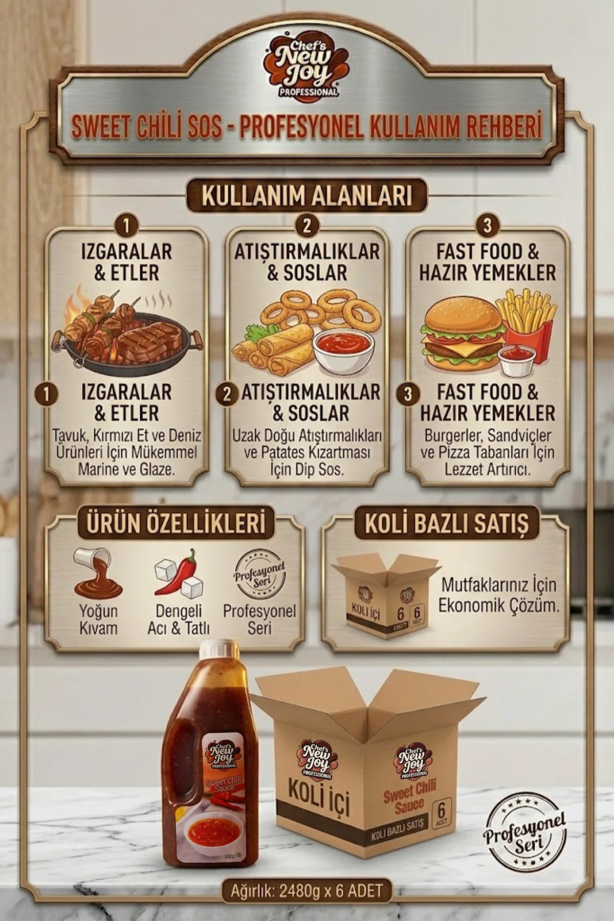 Sweet Chili Sosu 2480 G x 6 Adet - 1 Koli (Koli Bazlı Avantaj Paketi) görsel 2
