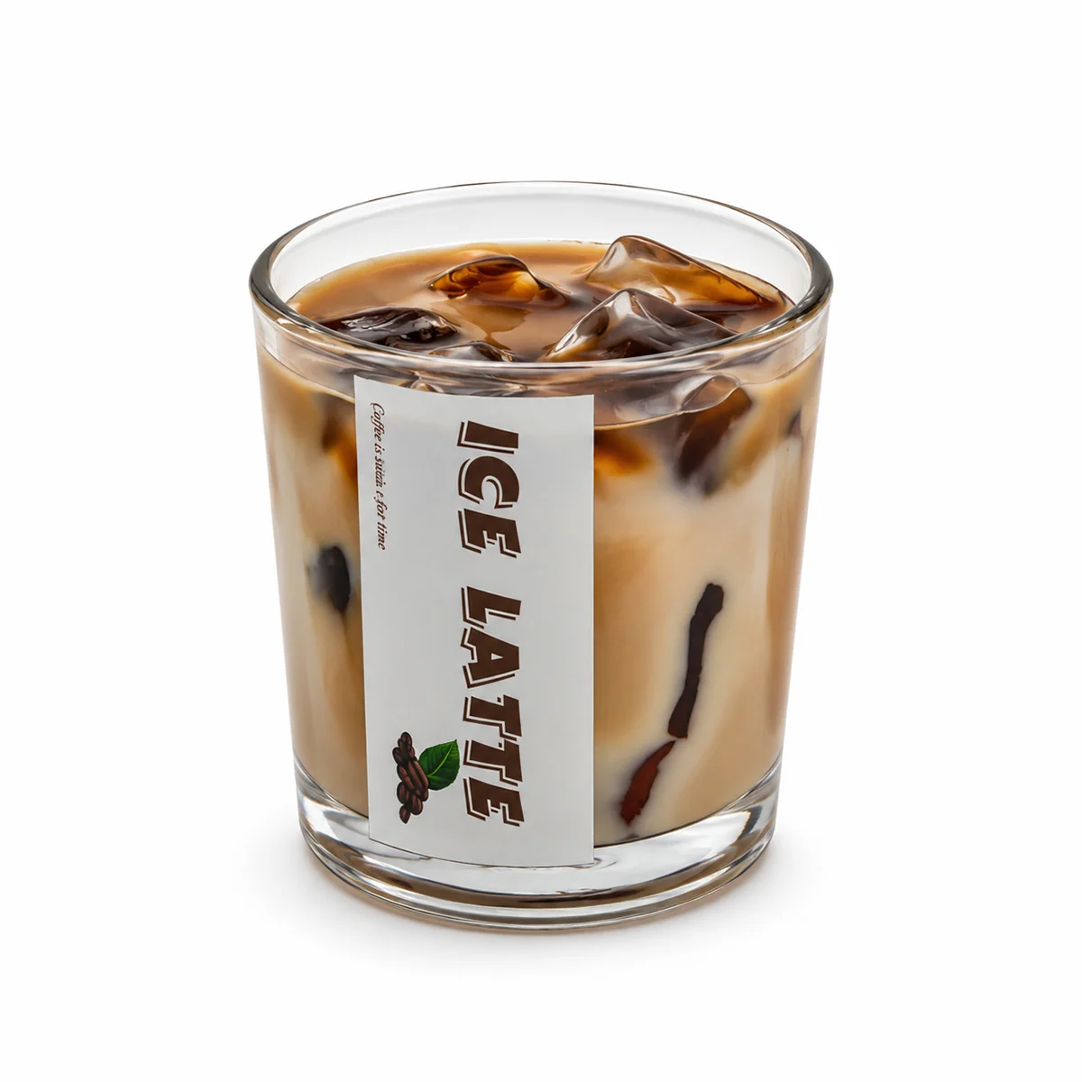 Gül Kokulu Latte Aromalı Cam Bardak Mum