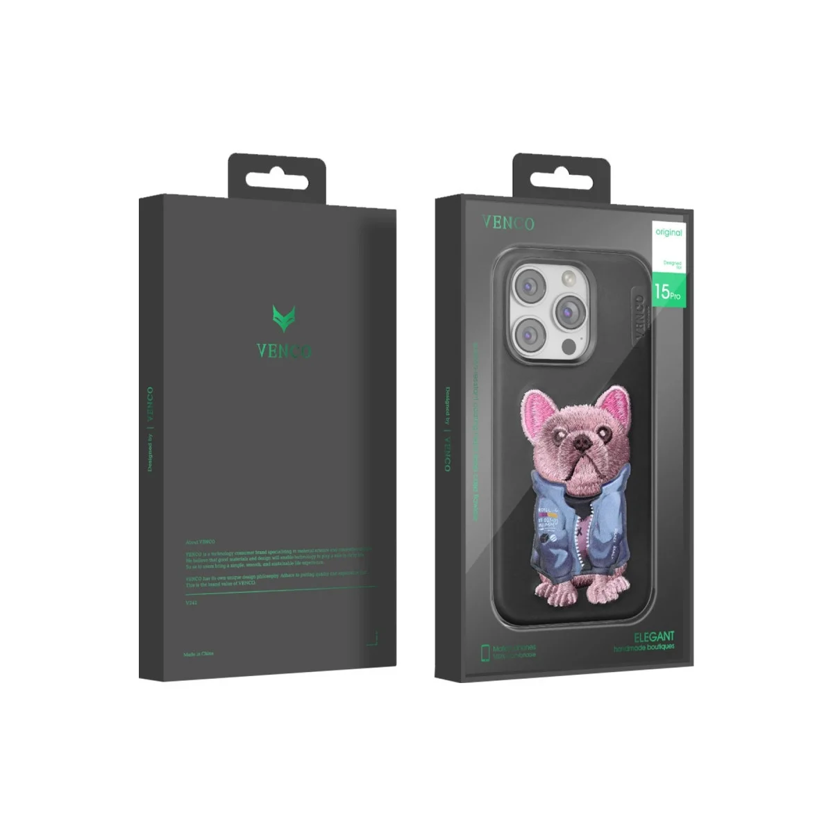 Venco Apple İphone 15 Pro Cute Desenli Kapak - Siyah görsel 6