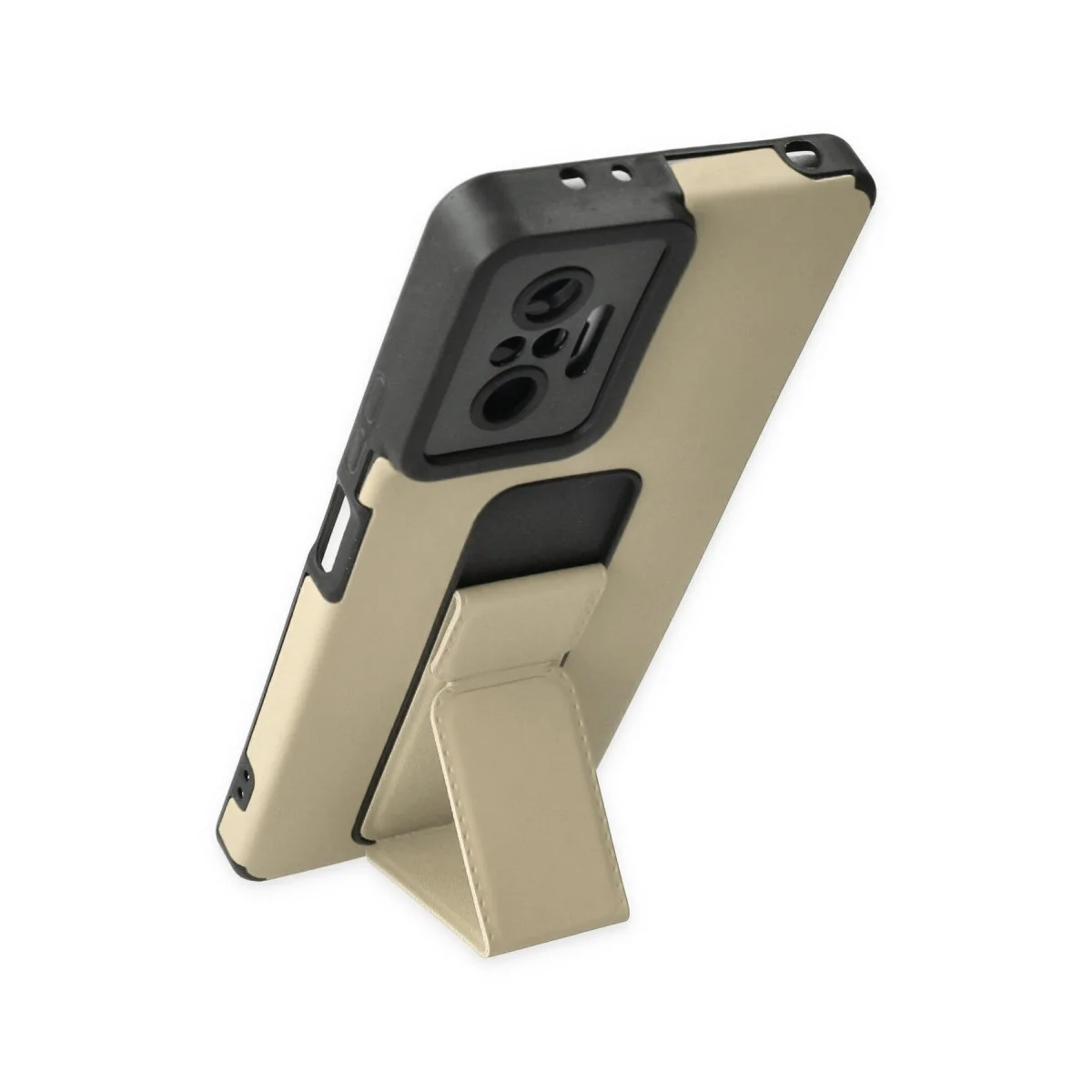 Xiaomi Redmi Note 10 Pro Kılıf Mega Standlı Silikon - Gold görsel 3
