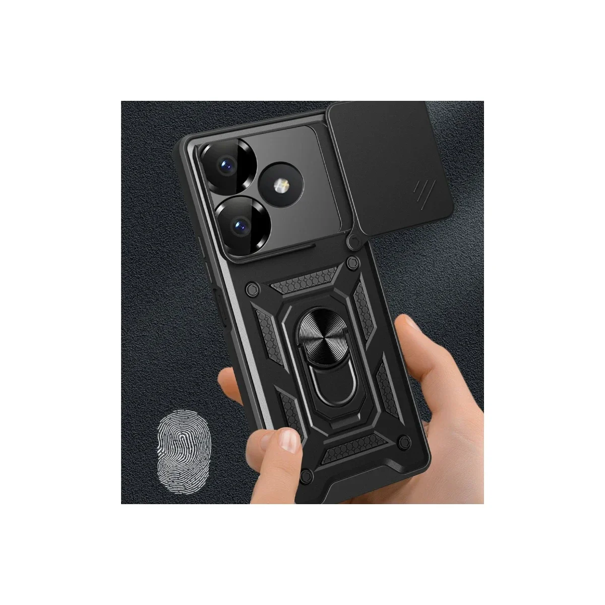 Xiaomi Redmi 13 4G Kılıf Pars Lens Yüzüklü Silikon - Yeşil görsel 3