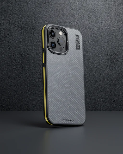 Joko Apple İphone 15 Pro Kılıf Aramid 600d Kevlar Karbon Fiber Magsafe Kapak - Sarı