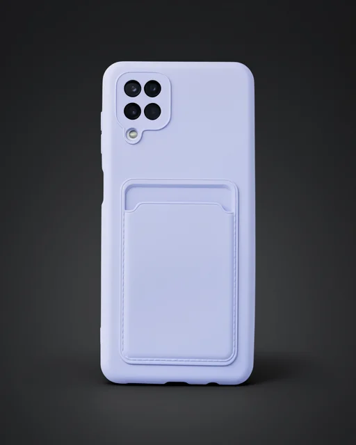 Samsung Galaxy A12 Kılıf Kelvin Kartvizitli Silikon - Lila