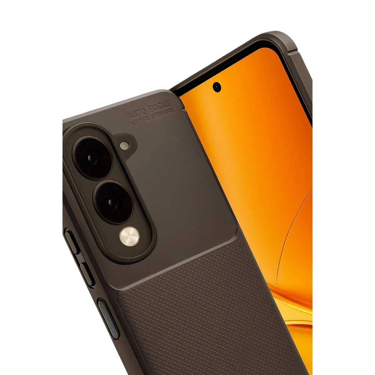 Vivo Y29s Auto Focus Karbon Kapak - Kahverengi görsel 2