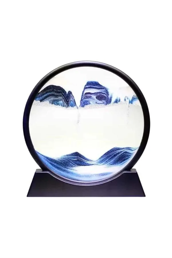Kum Saati Yuvarlak Şık Kum Tablosu Dekoratif Kum Sulu Kum Saati görsel 3