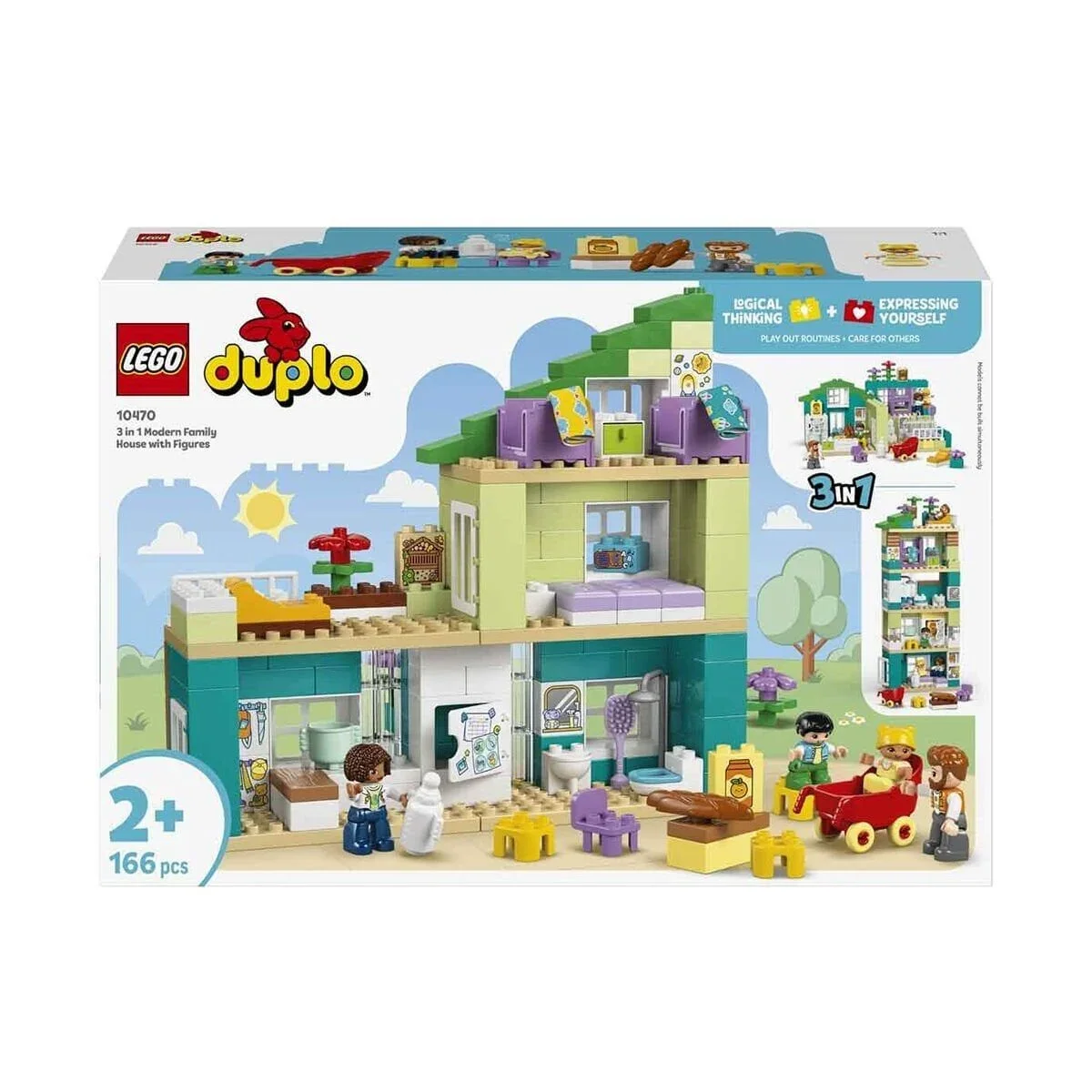 10470 Lego Duplo 3ü1 arada Figürlü Modern Aile Evi 166 parça +2 yaş görsel 7