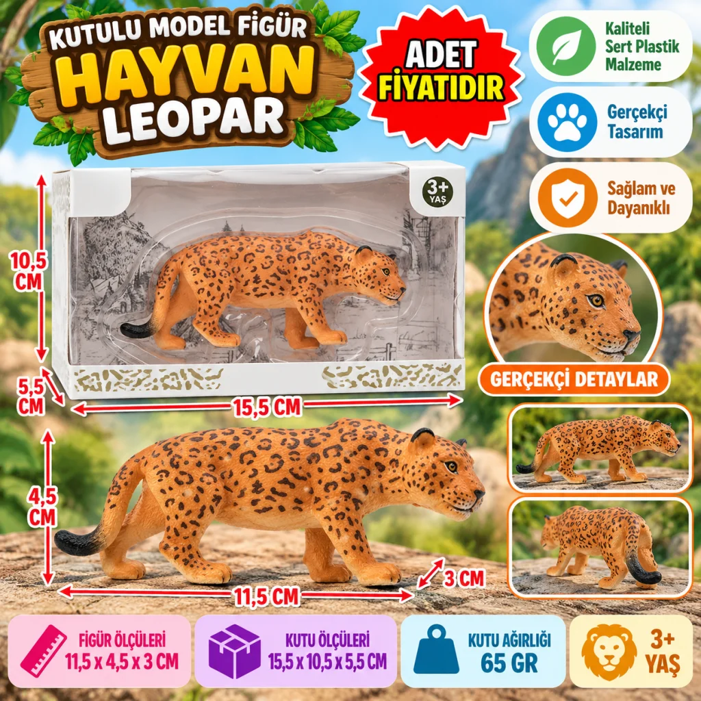 Kutulu Model Figür Hayvan Kurt Leopar (adet fiyatıdır)