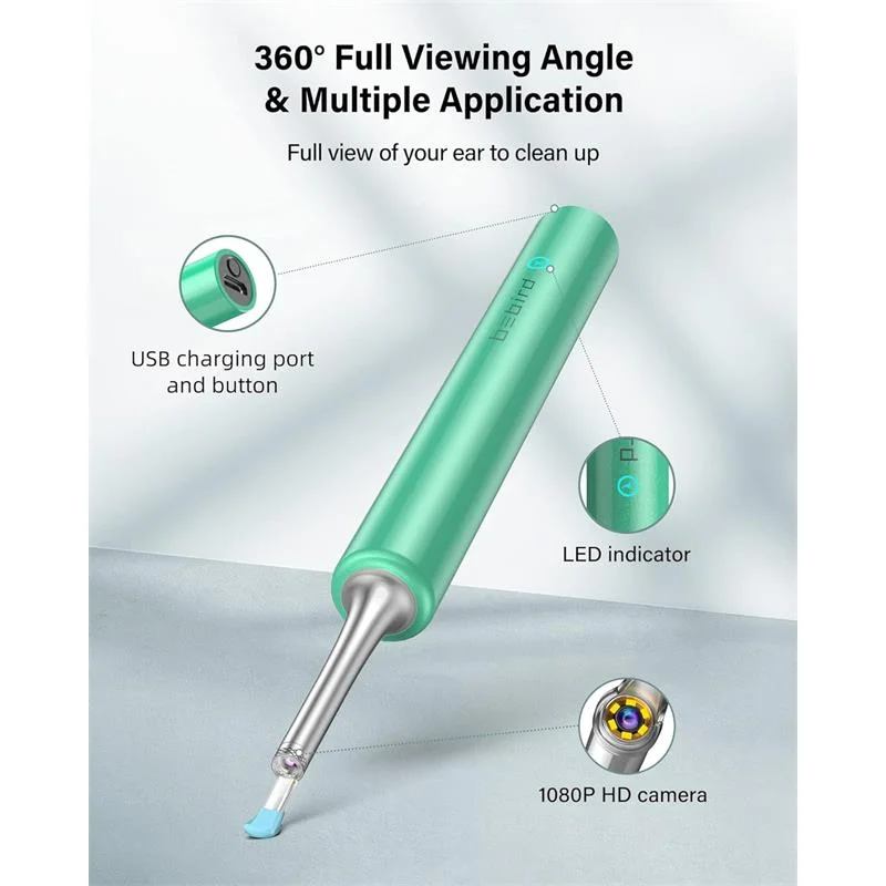 T5 3MP Kamera 3.5MM Lens Şarjlı Wıfı Görüntülü Kulak Temizleyici Yeşil Renk görsel 3