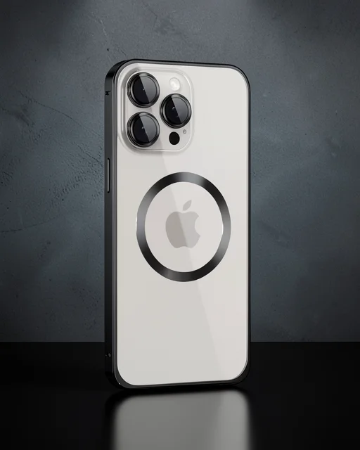 Joko Apple İphone 15 Pro Max Kılıf Metal Bumper Magneticsafe Kapak - Siyah