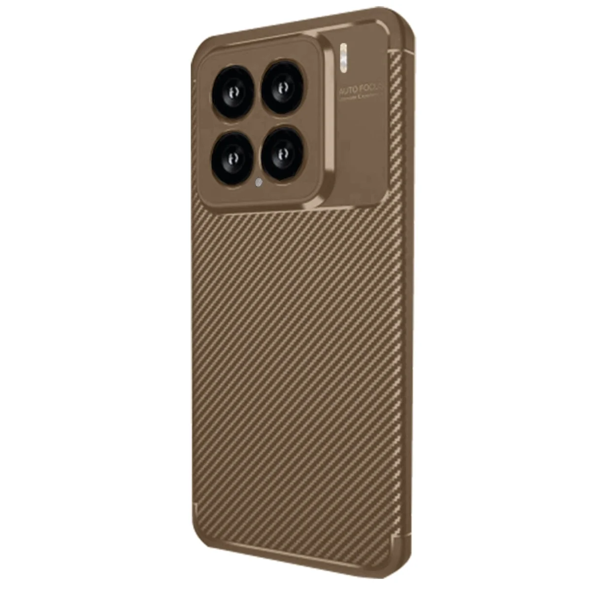 Xiao 15 Kılıf Auto Focus Karbon Kapak - Kahverengi