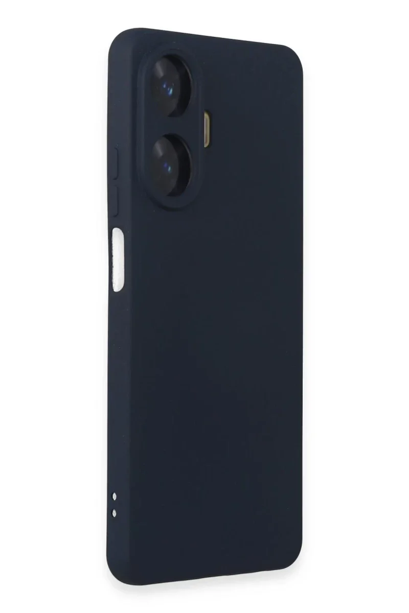 Realme C55 Kılıf Nano içi Kadife Silikon - Lacivert görsel 2