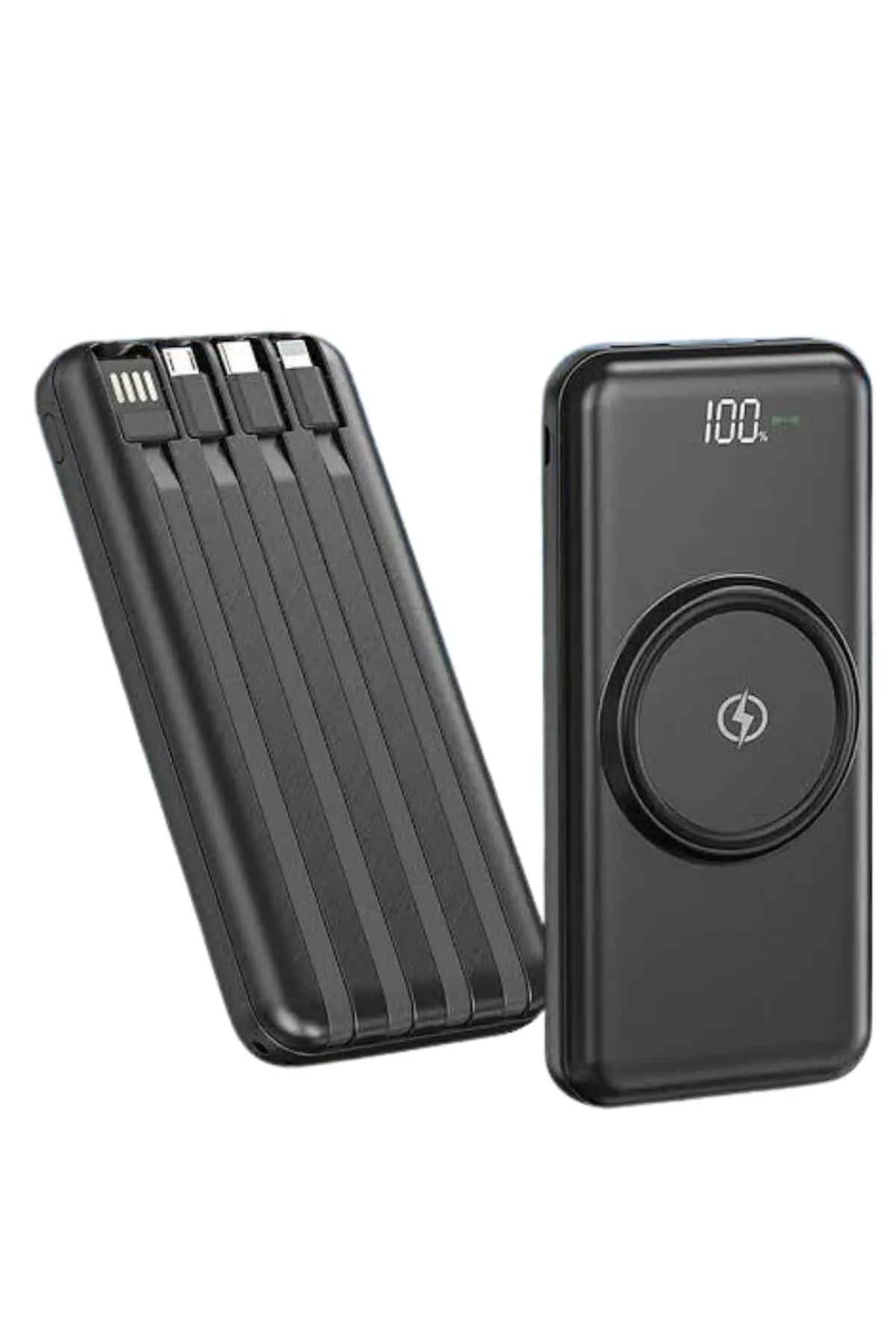 Kablosuz Çoklu Şarj Girişli 10.000 Mah Kablolu Powerbank Taşınabilir görsel 3