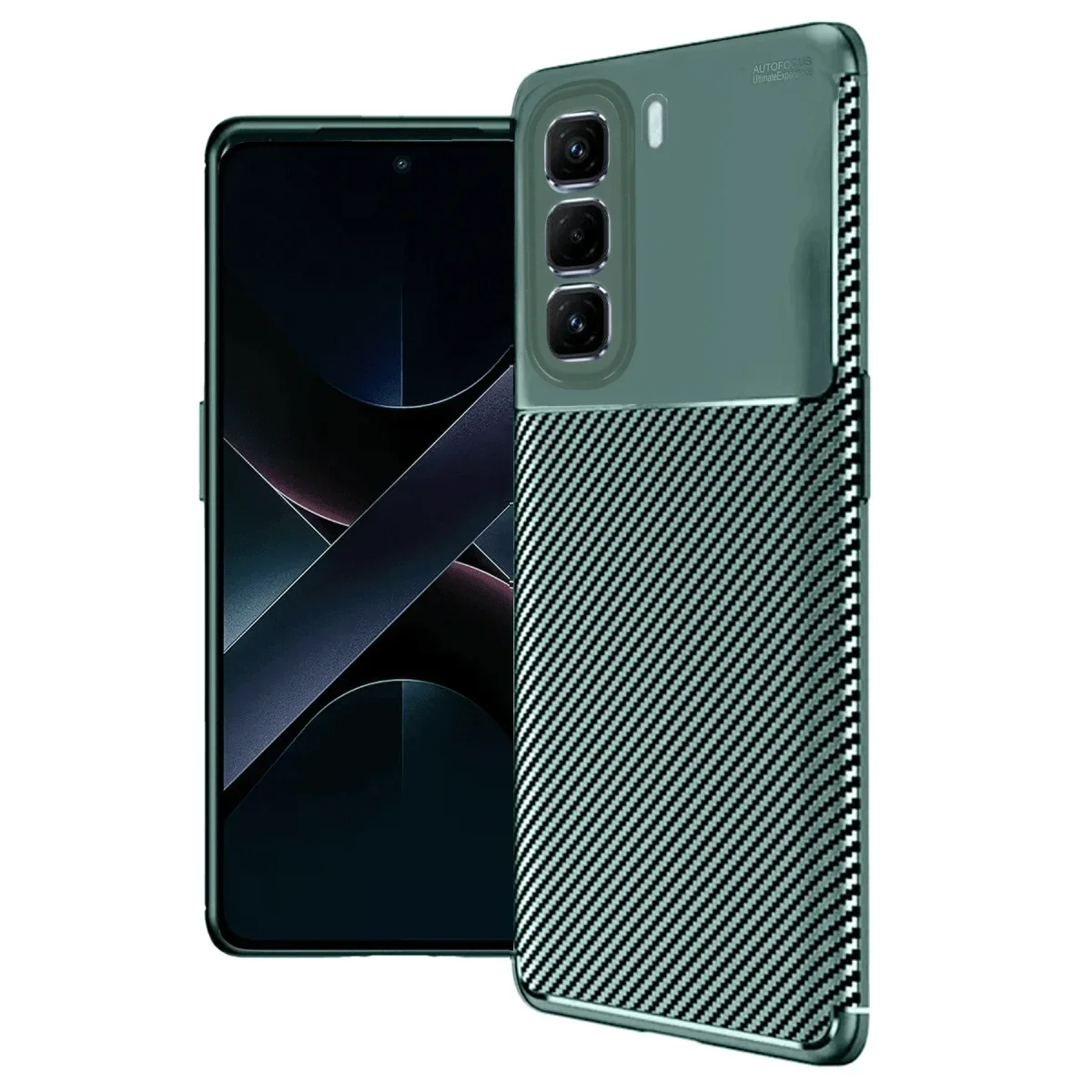 İnfinix Hot 50 Pro Plus 4G Auto Focus Karbon Kapak - Koyu Yeşil
