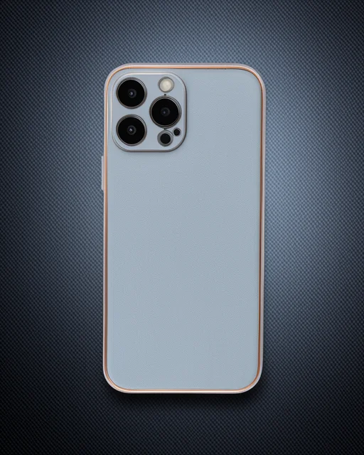 Apple İphone 13 Pro Max Kılıf Coco Deri Silikon Kapak - Pudra