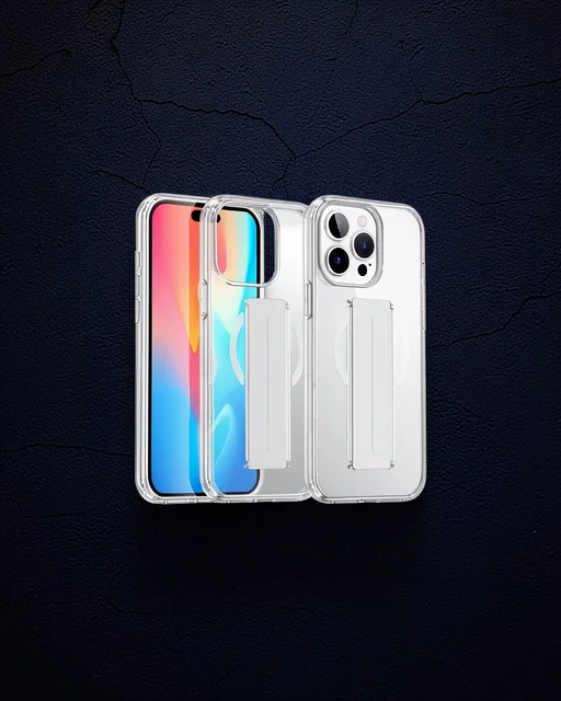 Joko Apple İphone 15 Pro Max Kılıf Alfa Magsafe Standlı Kapak - Şeffaf