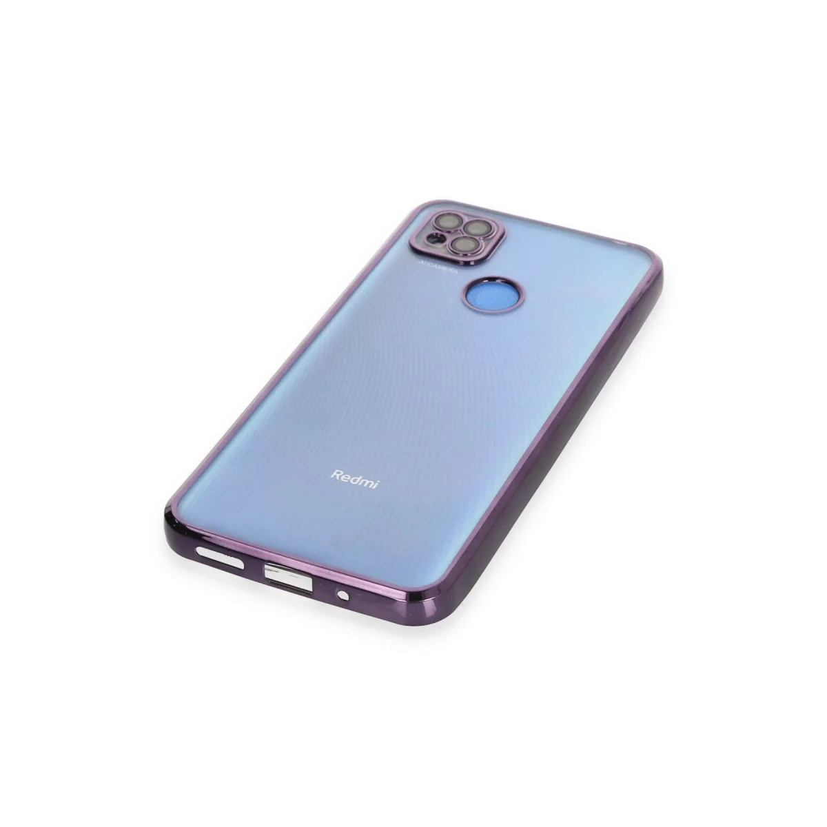 Xiaomi Redmi 9c Kılıf Razer Lensli Silikon - Mor görsel 4